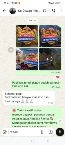 Testimonial Papan Bunga Pernikahan tebet timur